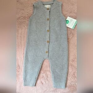 3/$20 Carter's Gray Knit Sleeveless Baby Romper 6 Months